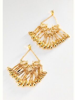 Anthropologie Gold tone Chandelier Drop Earrings